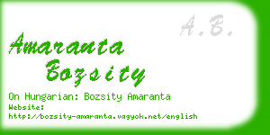 amaranta bozsity business card
